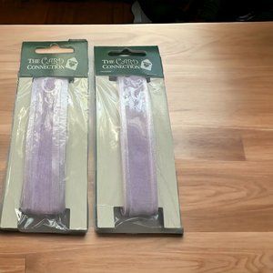 Lot of 2 The Card Connection Purple Ribbon 100% nylon 7/8" x 4 yd Each NEW